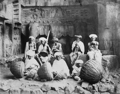 Band of Musicians in the Karla Caves by English Photographer